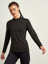 Plain Activewear Top with 1/2 Zip Closure